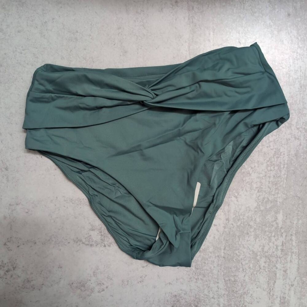 NWT Andie The Portofino Bottom Bay Twisted High Waist Solid Swim Bottom XS